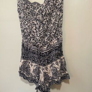 Black and White Paisley Romper